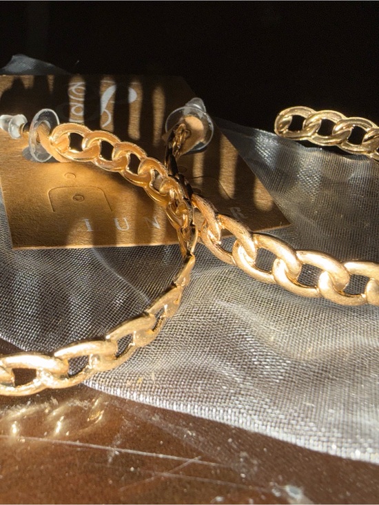 Plunder Accessories - Plunder Gold Chain-Link Hoop Earrings